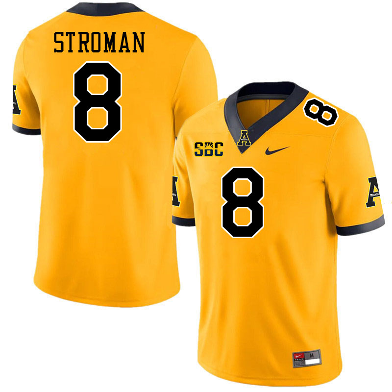 Appalachian State Mountaineers #8 Dalton Stroman College Football Jerseys-Gold